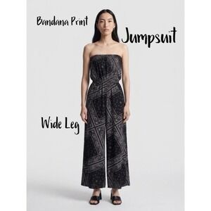 Black‎ Bandana Wide Leg Jumpsuit